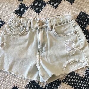 Zara Kids: Light Blue Ripped Jean Shorts